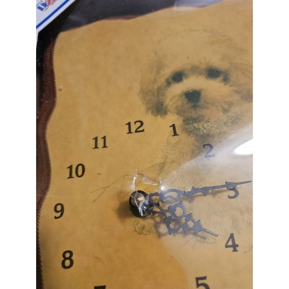 Vintage Keota Originals Teddy Bear And Puppy Clock NIB